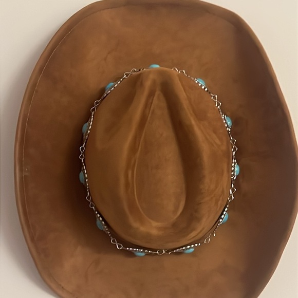 Cowboy Hat with silver/ turquoise band - Picture 9 of 13